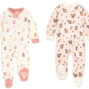 Burts Bees bundle of footie pijamas. 0 - 3 months.